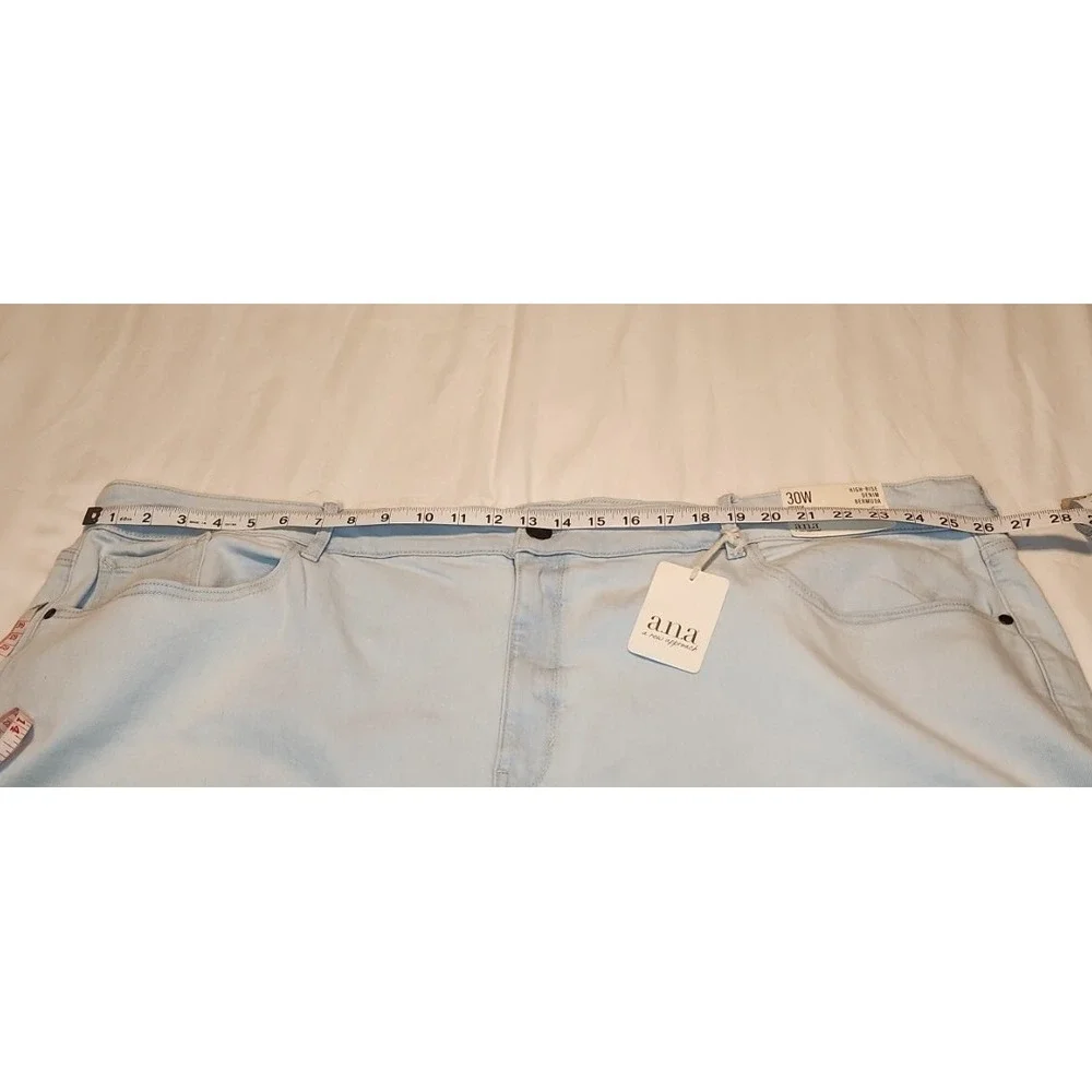 a.n.a High Rise Denim Bermuda Shorts Light Wash Raw Hem Plus Size 30W Woman